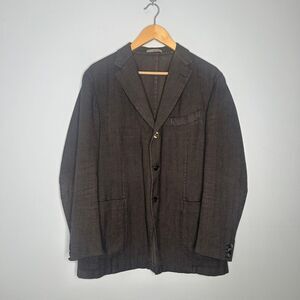 Boglioli Milano COAT Jacket EU52 Herringbone Cotton Blazer
